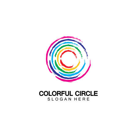 Abstract Colorful circle Logo design vector template. Modern template design. Vector icon illustration,Modern Colorful Circle Bussines and Media Logoのイラスト素材