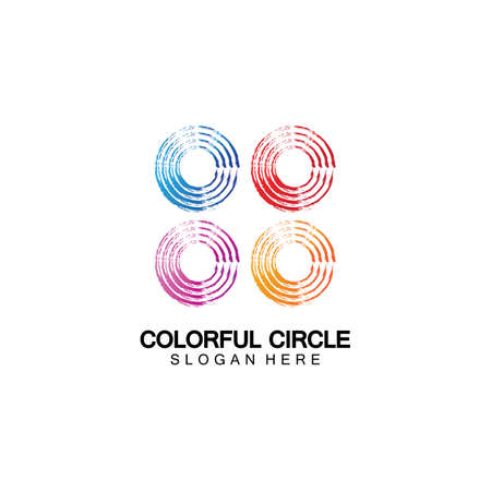 Abstract Colorful circle Logo design vector template. Modern template design. Vector icon illustration,Modern Colorful Circle Bussines and Media Logoのイラスト素材