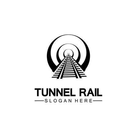 Rail with tunnel logo icon vector design templateのイラスト素材
