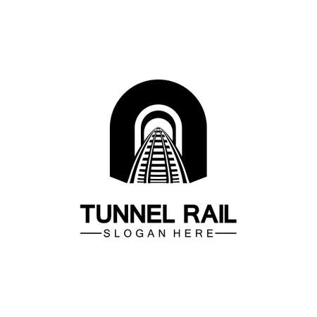 Rail with tunnel logo icon vector design templateのイラスト素材