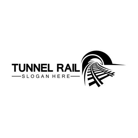 Rail with tunnel logo icon vector design templateのイラスト素材