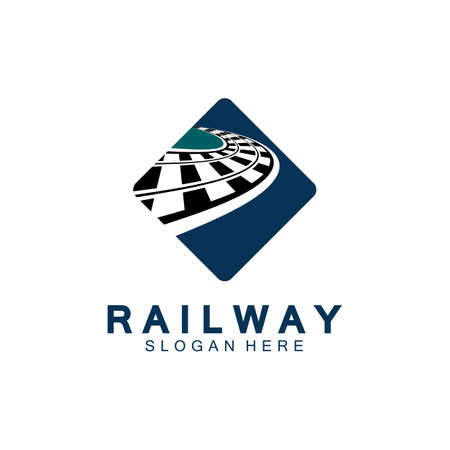 Simple Rail logo vector icon design illustrationのイラスト素材