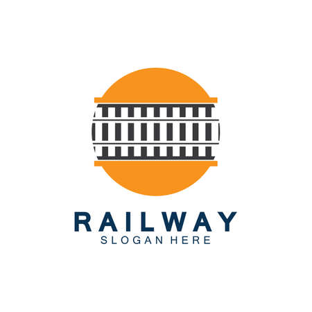 Simple Rail logo vector icon design illustrationのイラスト素材