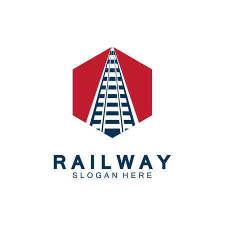 Simple Rail logo vector icon design illustrationのイラスト素材