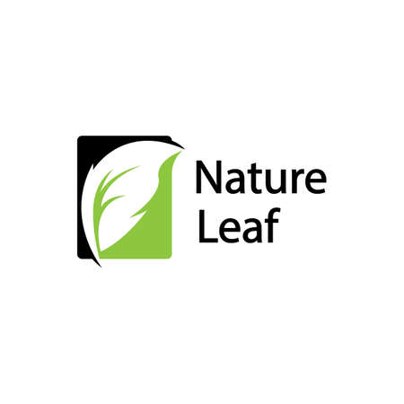 leaf logo design vector for nature symbol template editable,Green leaf logo ecology nature element vector icon.のイラスト素材