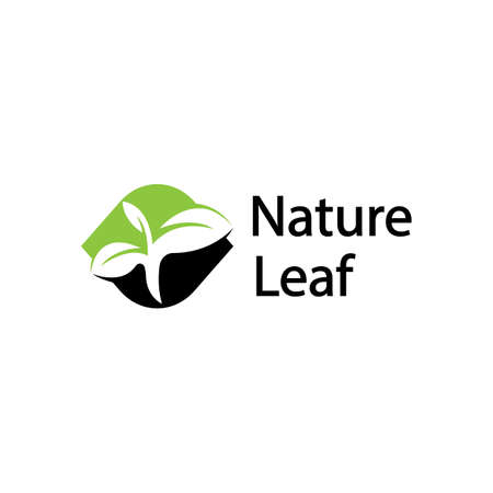 leaf logo design vector for nature symbol template editable,Green leaf logo ecology nature element vector icon.のイラスト素材