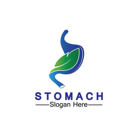 Stomach Health Logo vector illustration design - creative Gastroenterology Healthy Logo element icon, Stomach healthcare icon vector templateのイラスト素材