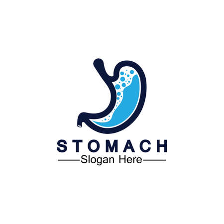 Stomach Health Logo vector illustration design - creative Gastroenterology Healthy Logo element icon, Stomach healthcare icon vector templateのイラスト素材