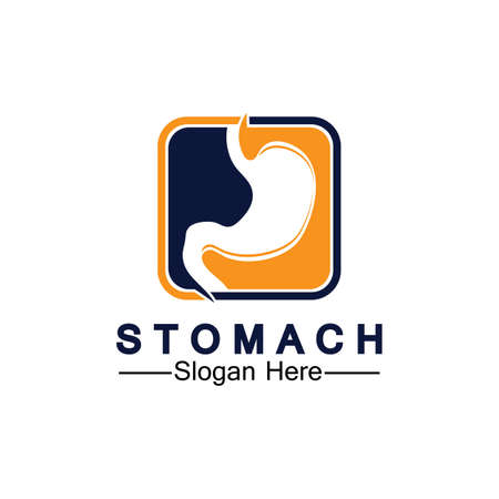 Stomach Health Logo vector illustration design - creative Gastroenterology Healthy Logo element icon, Stomach healthcare icon vector templateのイラスト素材