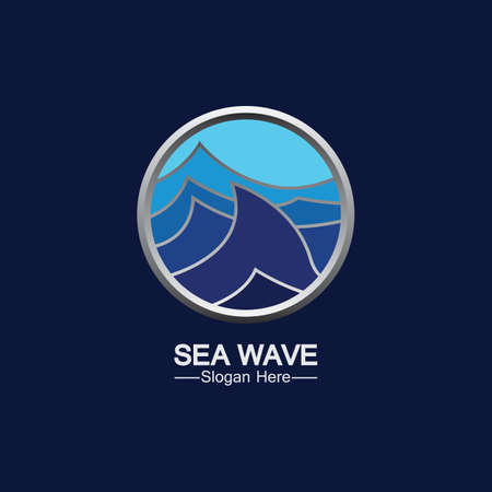 Sea Wave Template Design Vector, Emblem, Design Concept, Creative Symbol, Iconのイラスト素材
