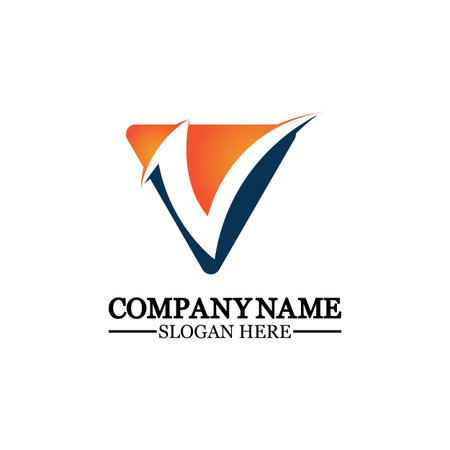 Letter V with Check Mark logo illustration design. Creative Minimal luxury emblem design. Universal elegant icon.Graphic Alphabet Symbol for Corporate Business Identity.のイラスト素材