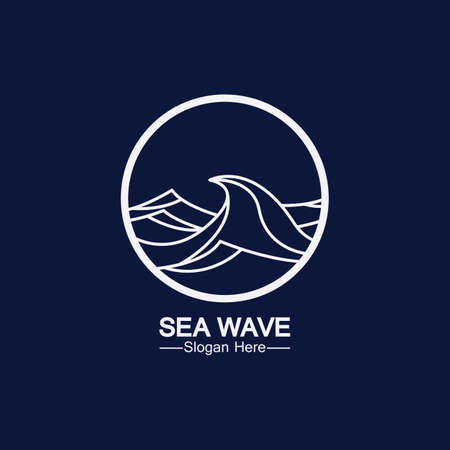 sea ocean wave line   simple monoline style vector icon symbol illustrationのイラスト素材