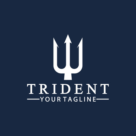 Vintage Trident Spear of Poseidon Neptune God Triton King   designのイラスト素材