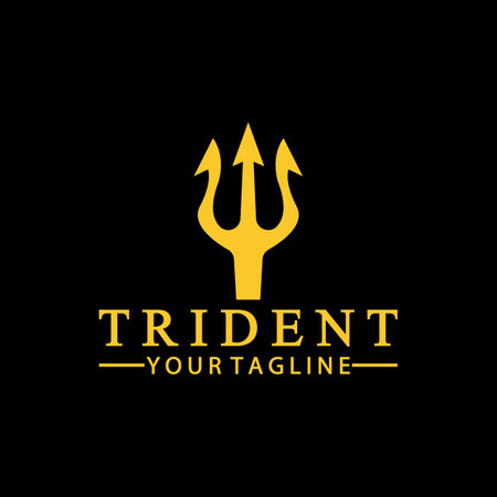 Vintage Trident Spear of Poseidon Neptune God Triton King   designのイラスト素材