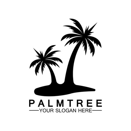 Palm tree summer logo template vector illustrationのイラスト素材