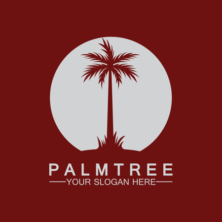 Palm tree summer logo template vector illustrationのイラスト素材