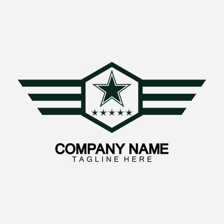 Star with wing logo icon vector illustration design templateのイラスト素材