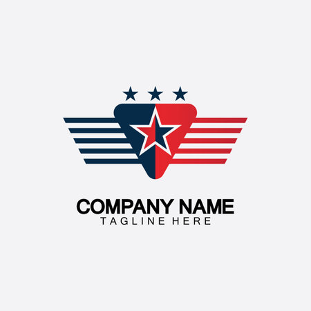 Star with wing logo icon vector illustration design templateのイラスト素材