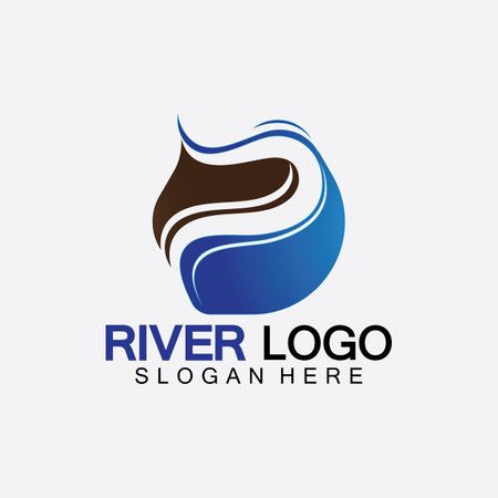 River Logo vector icon illustration design templateのイラスト素材