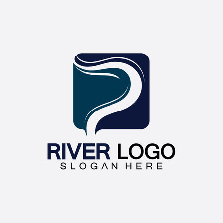 River Logo vector icon illustration design templateのイラスト素材