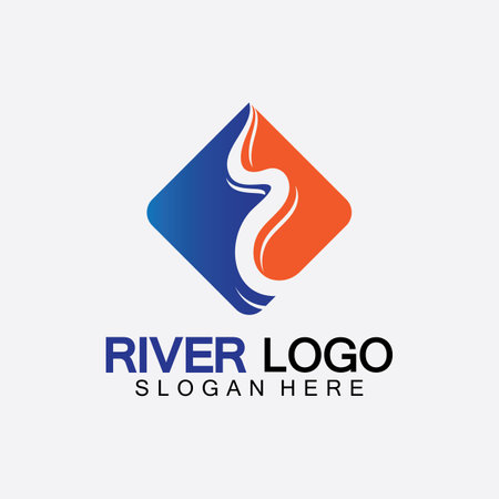 River Logo vector icon illustration design templateのイラスト素材