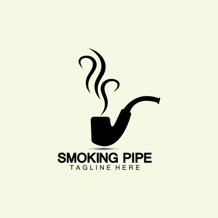 Pipe Smoking Logo icon vector illustration design. Tobacco, cigar, pipe icon vector image.のイラスト素材