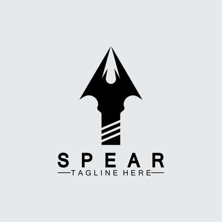 Spear logo icon vector illustration design.Head spear logo vintage illustration design vectorのイラスト素材
