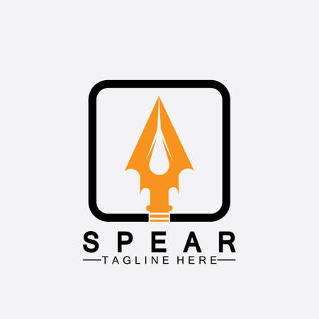Spear logo icon vector illustration design. Head spear logo vintage illustration design vectorのイラスト素材