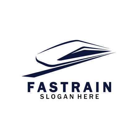 Train logo vector illustration design.fast train logo.High speed train illustration logo-vector illustrationのイラスト素材