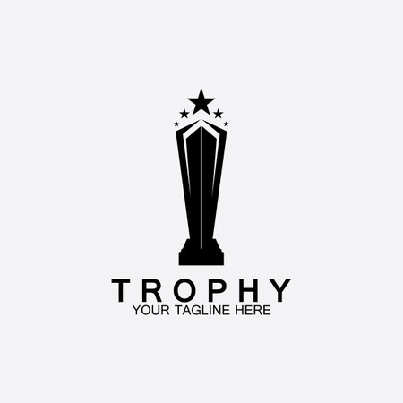 Trophy vector logo icon.champions  trophy logo icon for winner award logo templateのイラスト素材