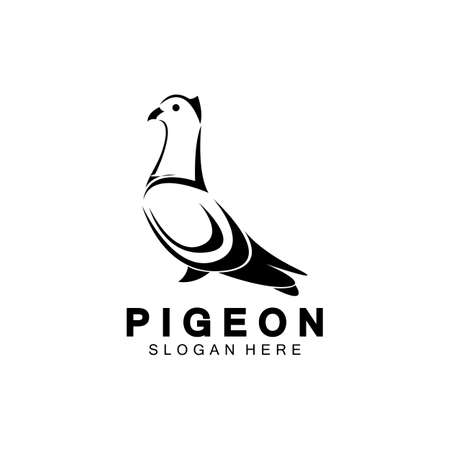 Pigeon bird logo vector icon illustration design templateのイラスト素材