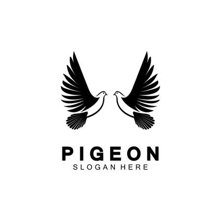 Pigeon bird logo vector icon illustration design templateのイラスト素材
