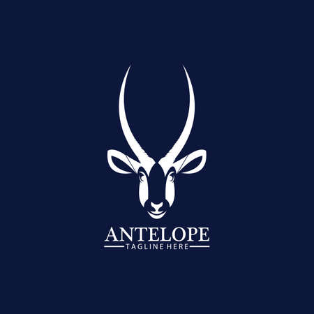 Antelope head logo vector icon illustration design templateのイラスト素材