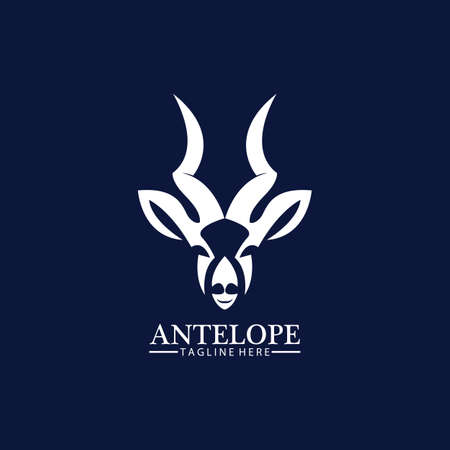 Antelope head logo vector icon illustration design templateのイラスト素材
