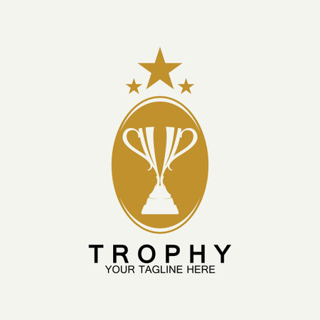 Trophy vector logo icon.champions  trophy logo icon for winner award logo templateのイラスト素材