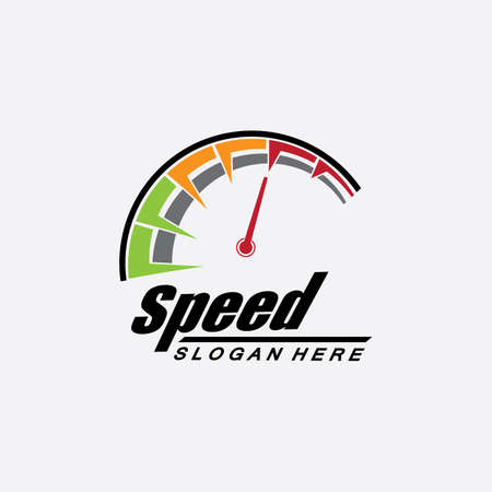 Speed logo design, silhouette speedometer symbol icon vector,speed Auto car Logo Template vector illustration icon designのイラスト素材