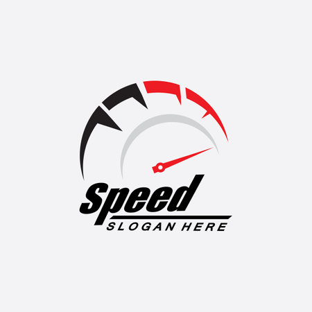 Speed logo design, silhouette speedometer symbol icon vector,speed Auto car Logo Template vector illustration icon designのイラスト素材