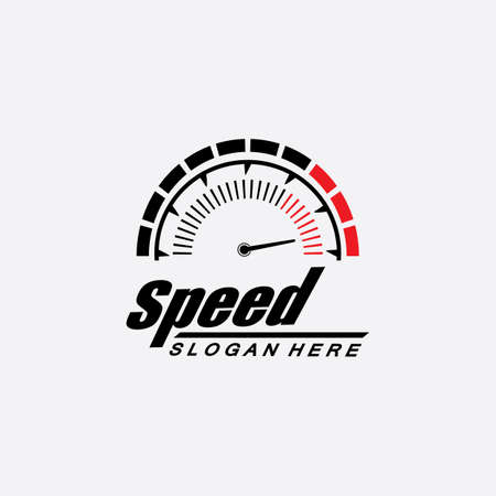 Speed logo design, silhouette speedometer symbol icon vector,speed Auto car Logo Template vector illustration icon designのイラスト素材