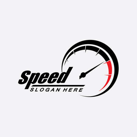 Speed logo design, silhouette speedometer symbol icon vector,speed Auto car Logo Template vector illustration icon designのイラスト素材