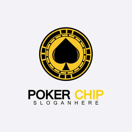 Casino chip icon, poker chip vector icon logo,Casino chips for poker or roulette.Vector illustration isolated on white background.のイラスト素材