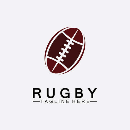 Rugby Ball American Football Icon Vector Logo Templateのイラスト素材