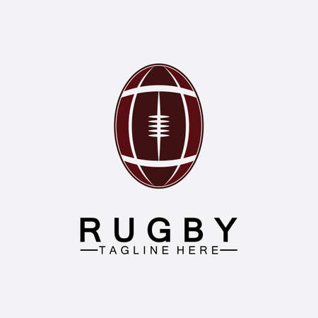 Rugby Ball American Football Icon Vector Logo Templateのイラスト素材