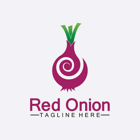 Red onion vector icon illustration design templateのイラスト素材