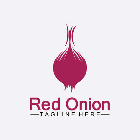 Red onion vector icon illustration design templateのイラスト素材