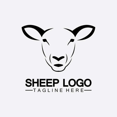 Sheep head logo vector icon illustration design templateのイラスト素材