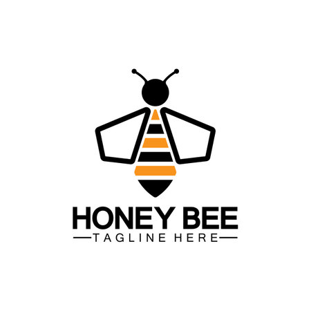 Bee honey logo vector icon symbol illustration design templateのイラスト素材