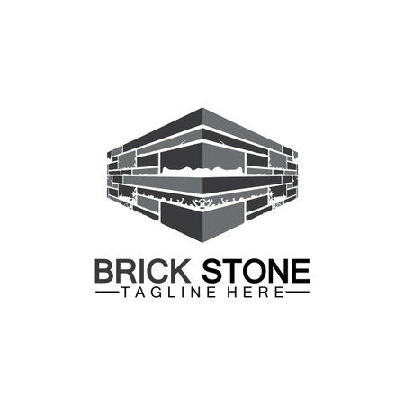 Brick stone logo vector icon illustration design  templateのイラスト素材