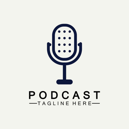 Podcast Vector icon design illustration Templateのイラスト素材