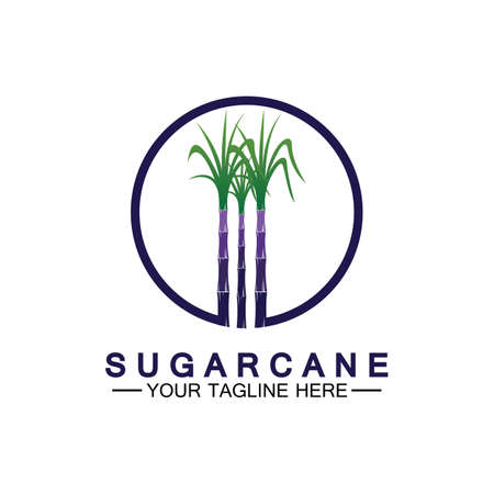 Sugar cane logo icon symbol vector illustration design templateのイラスト素材