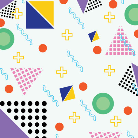Memphis background with abstract colorful geometric shape, can be used for banner sale, wallpaper,...